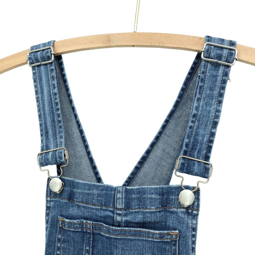 Madewell Skinny Overalls Womens XS Blue Jean Denim Bib Raw Hem Kemp Wash - Picture 4 of 11